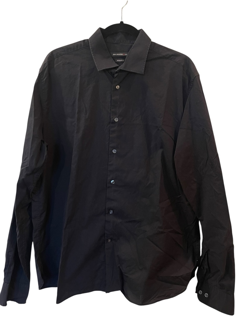 John Varvatos Men’s Regular Fit Stretch Black Dress Shirt Size: 17 36/37